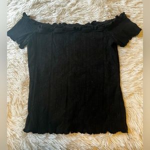 Small black off the shoulder crop top